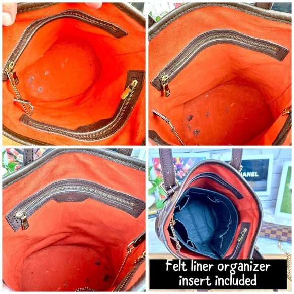 Louis Vuitton Marais Bucket Bag PM Damier Ebene & pouch crossbody wristlet NICE! - Picture 8 of 16